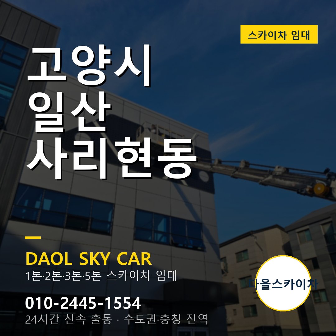 사리현동 스카이차 - 일산 1톤~5톤 다올 임대