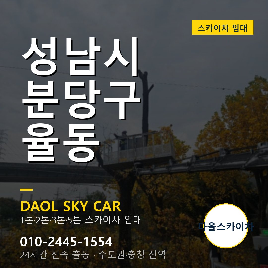 율동 스카이차 - 분당구 1톤~5톤 다올 임대